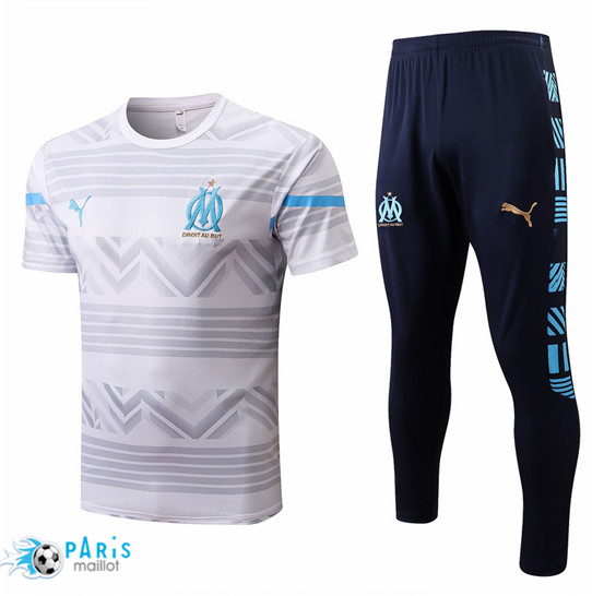 Maillotparis: Maillot du Foot Marseille + Pantalon Blanc/Bleu Marine 2022/23 P871