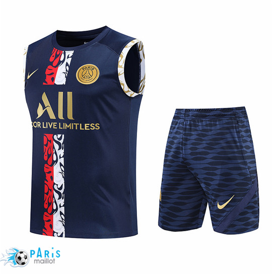 Maillotparis: Maillot du Foot Paris Paris Saint Germain Debardeur + Pantalon Bleu Marine 2022/23 P873