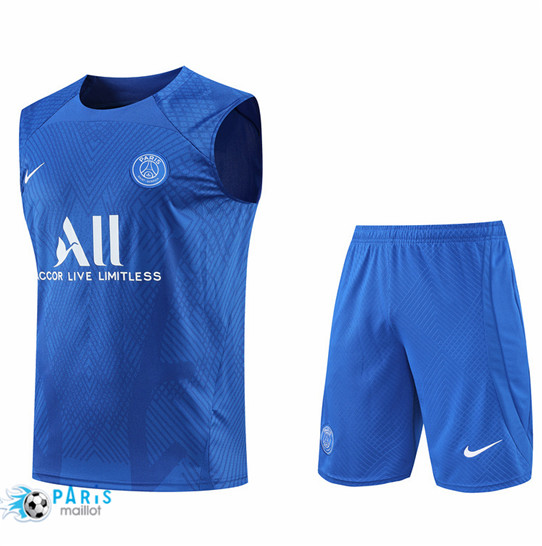 Maillotparis: Maillot du Foot Paris Paris Saint Germain Debardeur + Pantalon Bleu 2022/23 P890