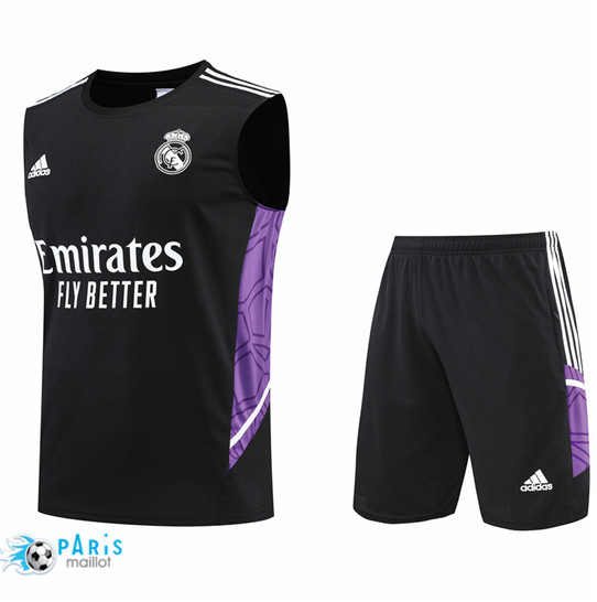 Maillotparis: Maillot du Foot Real Madrid Debardeur + Pantalon Noir 2022/23 P853