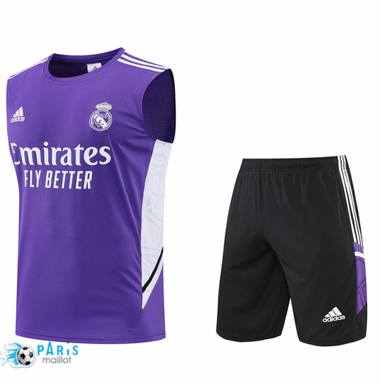 Maillotparis: Maillot du Foot Real Madrid Debardeur + Pantalon Violet/Noir 2022/23 P854