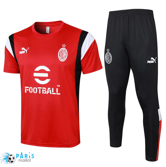 Site Maillot Training Foot AC Milan + Pantalon Rouge 2023/24