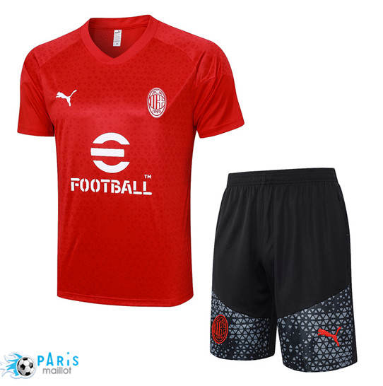 Nouveau Maillot Training Foot AC Milan + Shorts Rouge 2023/24