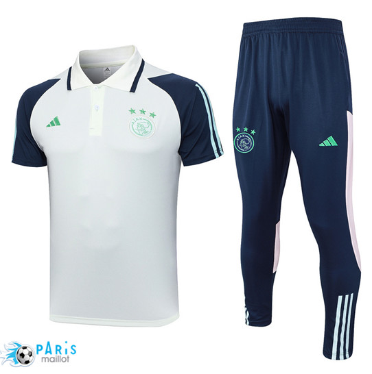 Créer Maillot Training Foot Ajax + Pantalon Blanc 2023/24
