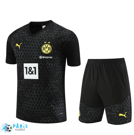 Nouveau Maillot Training Foot Borussia Dortmund Enfant + Shorts Noir 2023/24