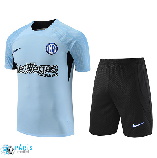 Nouveau Maillot Training Foot Inter Milan + Shorts Bleu 2023/24