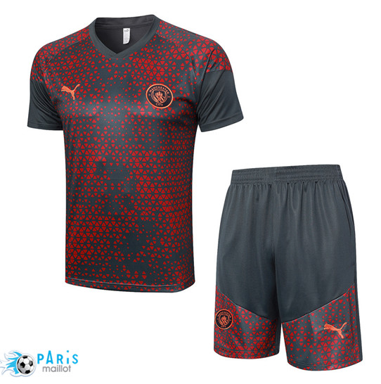 Créer Maillot Training Foot Manchester City + Shorts Rouge 2023/24
