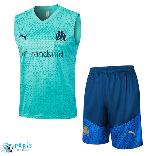 Marque Maillot Training Foot Marseille Debardeur + Shorts Bleu 2023/24