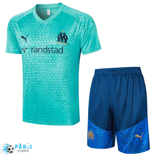 Thaïlande Maillot Training Foot Marseille + Shorts Bleu 2023/24