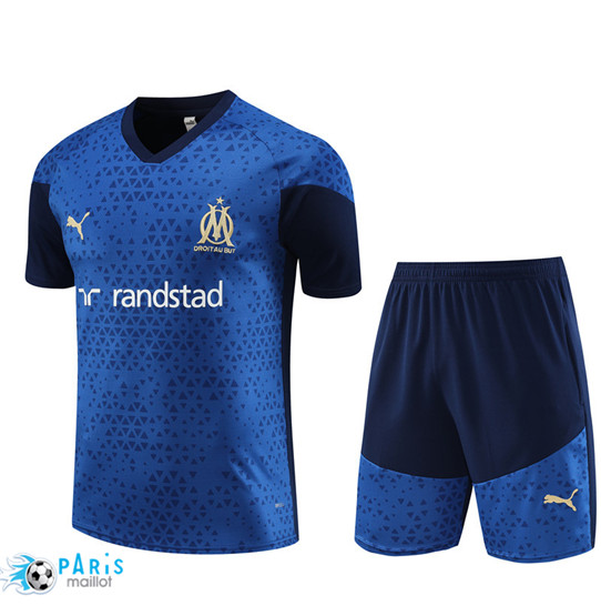 Soldes Maillot Training Foot Marseille + Shorts Bleu marine 2023/24