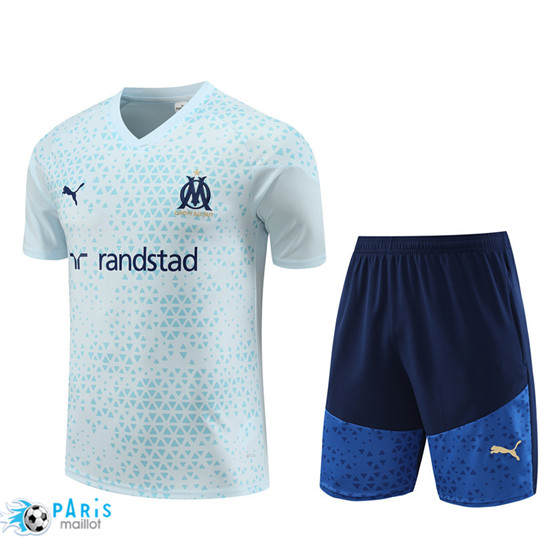 Nouveau Maillot Training Foot Marseille + Shorts Bleu Ciel 2023/24