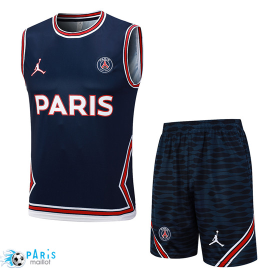 Prix Maillot Training Foot Paris Paris Saint Germain Debardeur + Shorts Bleu marine 2023/24