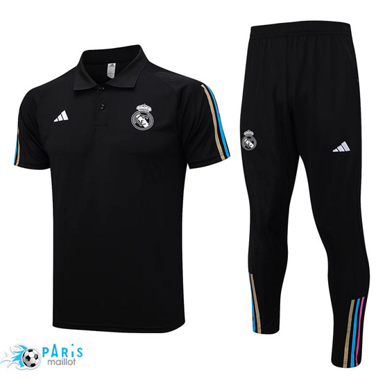 Acheter Maillot Training Foot Real Madrid polo + Pantalon Noir 2023/24