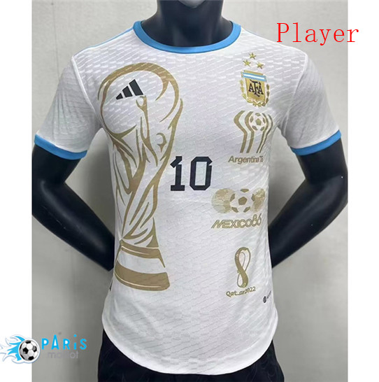Maillotparis Thailande Maillot Foot Argentine Player 3 étoiles Especial Blanc 2022/23
