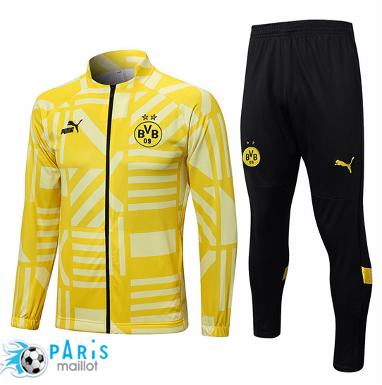 Maillotparis Achat Maillot Veste Survetement foot Dortmund jaune 2022/23