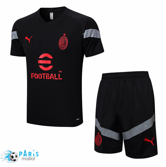 Maillotparis Magasin Maillot Training Foot AC Milan + Short foot noir 2022/23