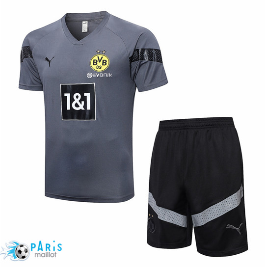 Maillotparis Marque Maillot Training Foot Borussia Dortmund + Short foot gris 2022/23
