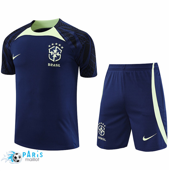 Maillotparis Marque Maillot Training Foot Brésil + Short foot Bleu 2022/23