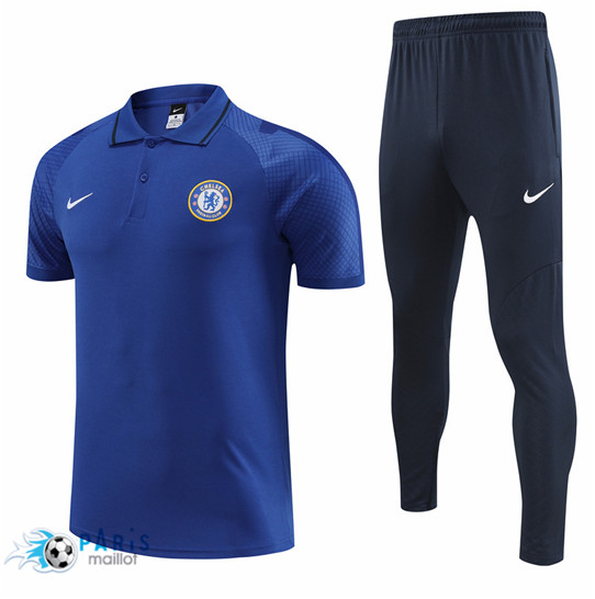 Maillotparis Destockage Maillot Training Foot Chelsea + Pantalon Bleu 2022/23