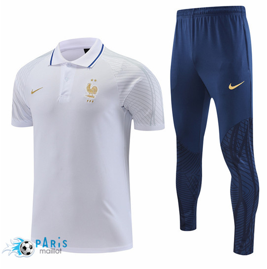 Maillotparis Marque Maillot Training Foot France + Pantalon Blanc 2022/23
