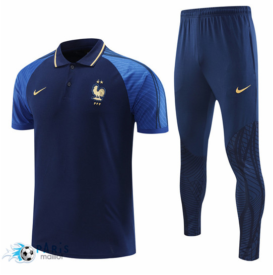 Maillotparis Flocage Maillot Training Foot France + Pantalon Bleu 2022/23