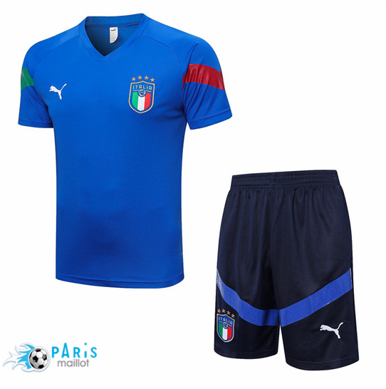 Maillotparis Nouveau Maillot Training Foot Italie + Short foot Bleu 2022/23