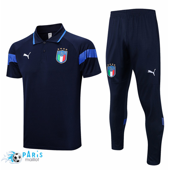 Maillotparis Site Maillot Training Foot Italie Polo + Pantalon Bleu 2022/23