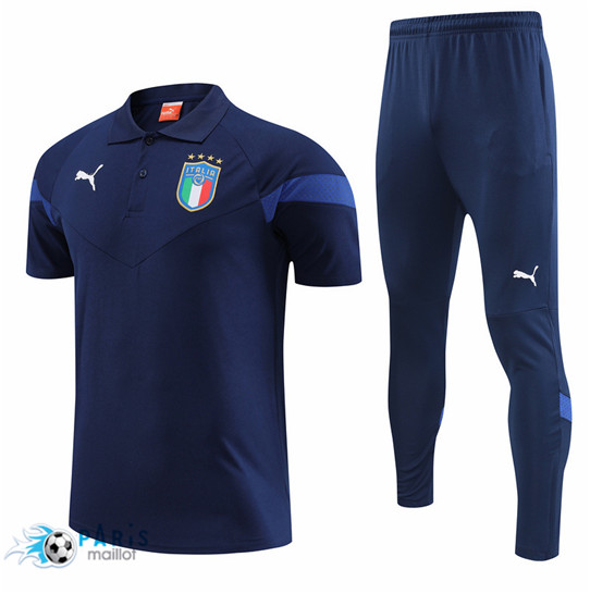 Maillotparis Soldes Maillot Training Foot Italie + Pantalon Bleu 2022/23