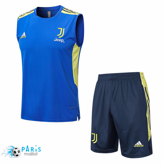 Maillotparis Flocage Maillot Training Foot Juventus Debardeur + Short foot Bleu 2022/23