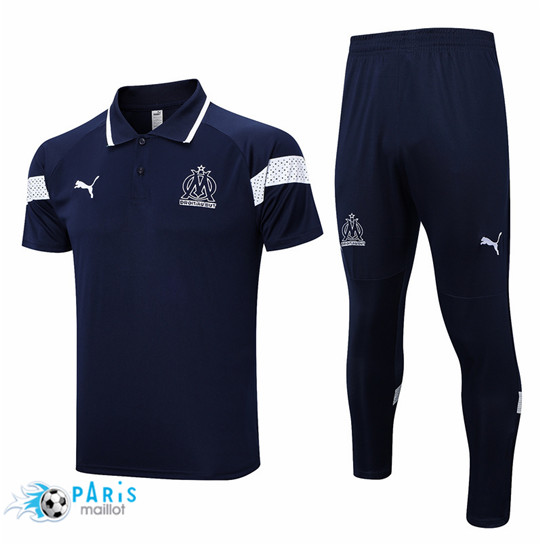 Maillotparis Prix Maillot Training Foot Marseille polo + Pantalon Bleu 2022/23