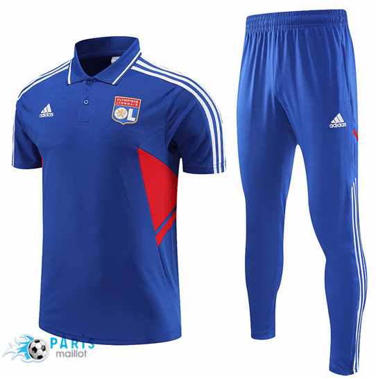 Maillotparis Marque Maillot Training Foot Olympique Lyonnais Polo + Pantalon Bleu 2022/23