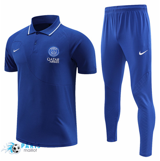 Maillotparis Acheter Maillot Training Foot Paris Paris Saint Germain Polo + Pantalon Bleu 2022/23