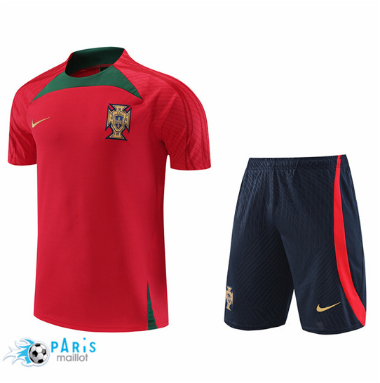 Maillotparis Site Maillot Training Foot Portugal + Short foot rouge 2022/23