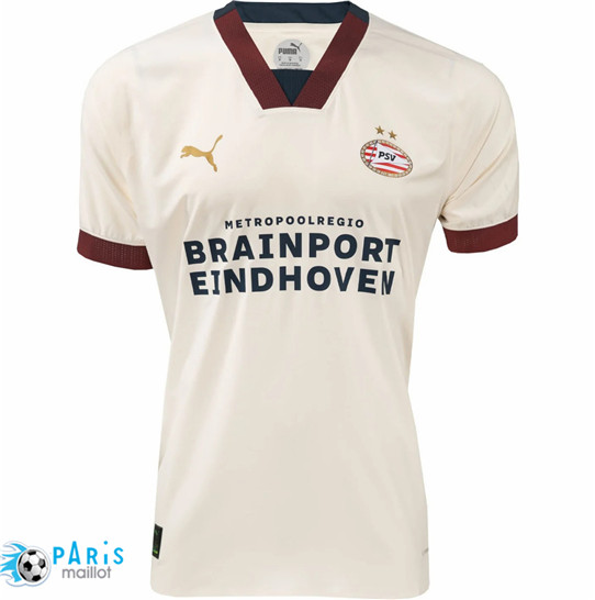 Maillotparis Soldes Maillot Foot PSV Eindhoven Exterieur Blanc 2023/24