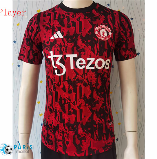Maillotparis Discount Maillot Foot Manchester United Player Training Rouge/Noir 2023/24