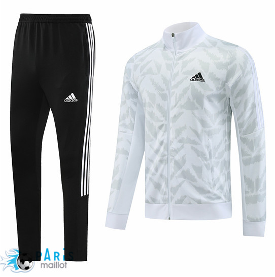 Maillotparis Site Maillot Veste Survetement Foot Adidas Blanc 2023/24