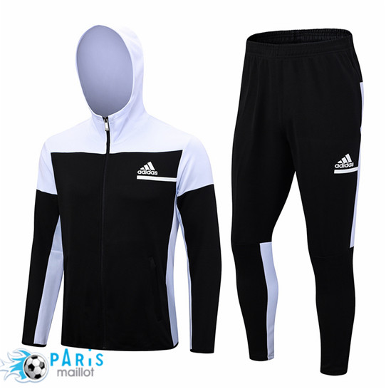 Maillotparis Créer Maillot Foot à capuche Veste Survetement Adidas Blanc 2023/24