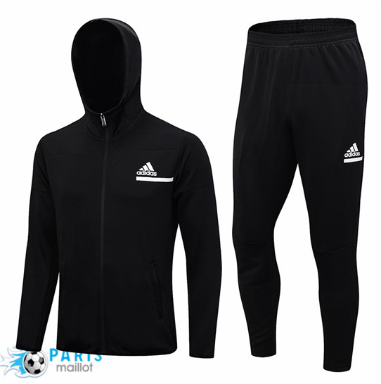 Maillotparis Vente Maillot Foot à capuche Veste Survetement Adidas Noir 2023/24
