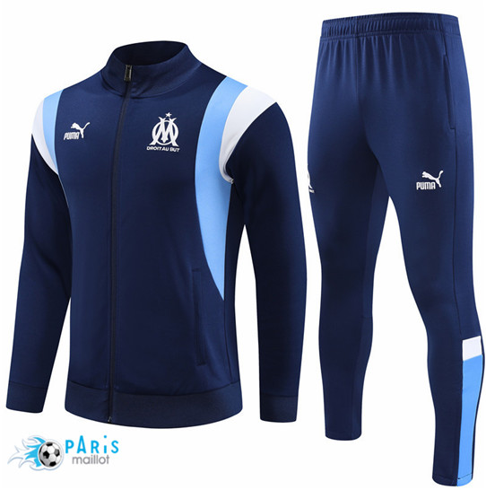 Maillotparis Vente Maillot Veste Survetement Foot Marseille Enfant Bleu 2023/24