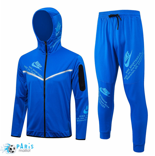 Maillotparis Acheter Maillot Foot à capuche Veste Survetement Nike Bleu 2023/24