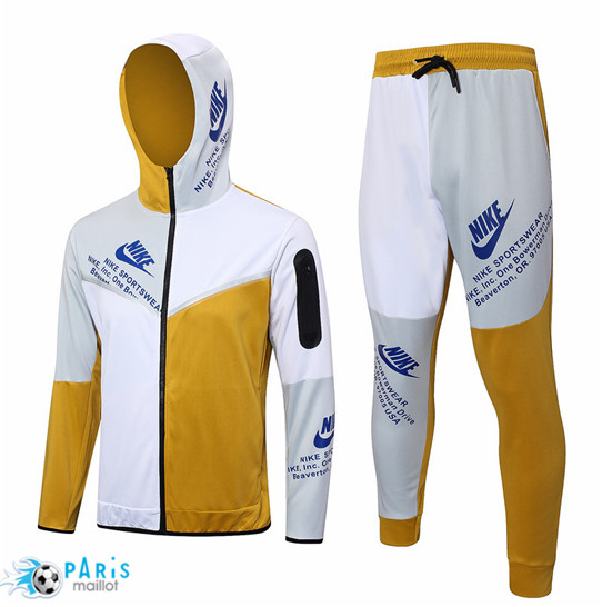 Maillotparis Acheter Maillot Foot à capuche Veste Survetement Nike Jaune 2023/24