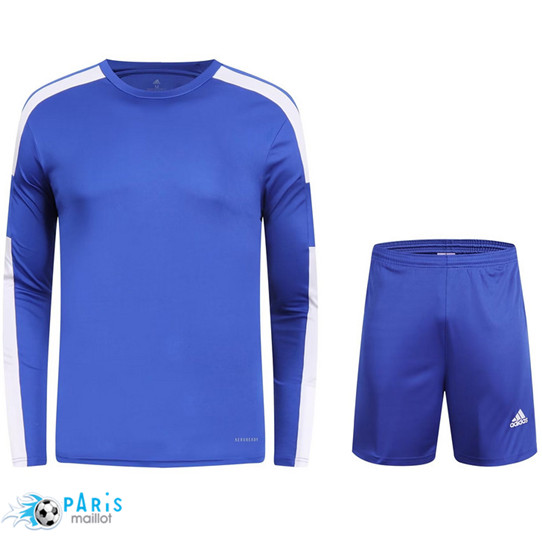Maillotparis Marque Maillot Training Foot Adidas Manche Longue + Short Bleu 2023/24