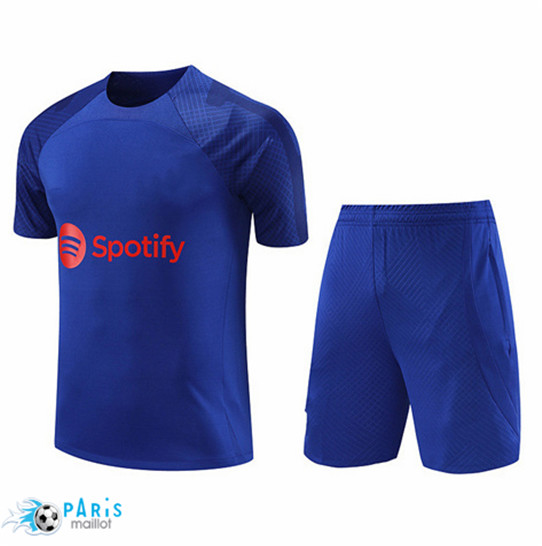 Maillotparis Flocage Maillot Training Foot Barcelone + Short Bleu 2023/24
