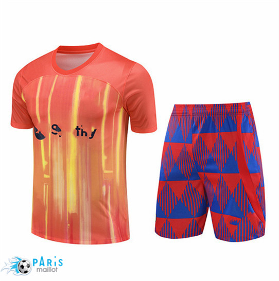 Maillotparis Vente Maillot Training Foot Barcelone + Short Orange 2023/24