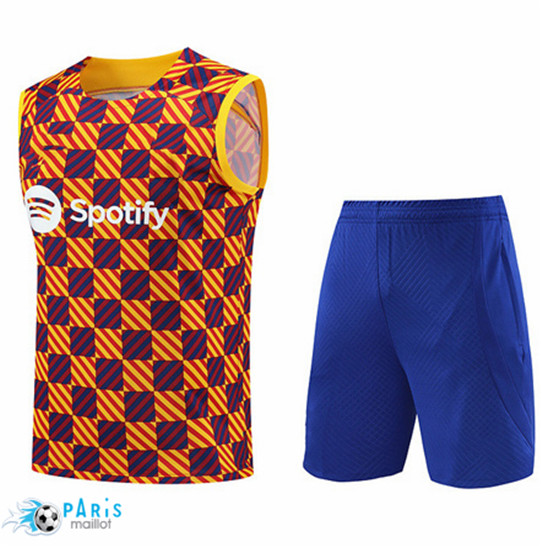 Maillotparis Nouveau Maillot Training Foot Barcelone Debardeur + Short Orange 2023/24