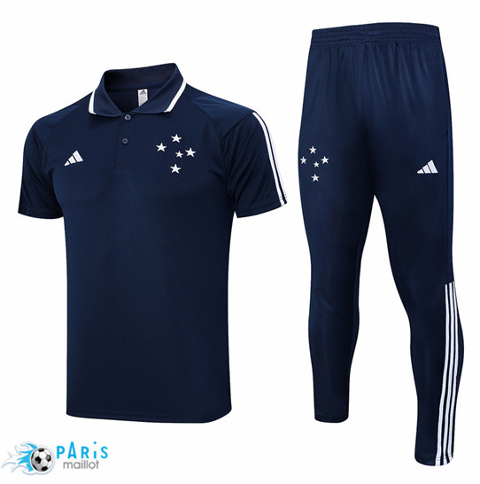 Maillotparis Flocage Maillot Training Foot Cruzeiro Polo + Pantalon Bleu 2023/24