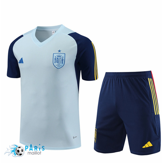 Maillotparis Soldes Maillot Training Foot Espagne + Short Bleu 2023/24