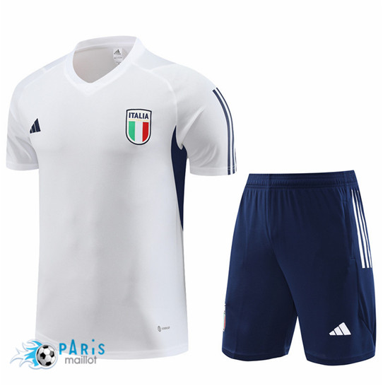 Maillotparis Achat Maillot Training Foot Italie + Short Blanc 2023/24