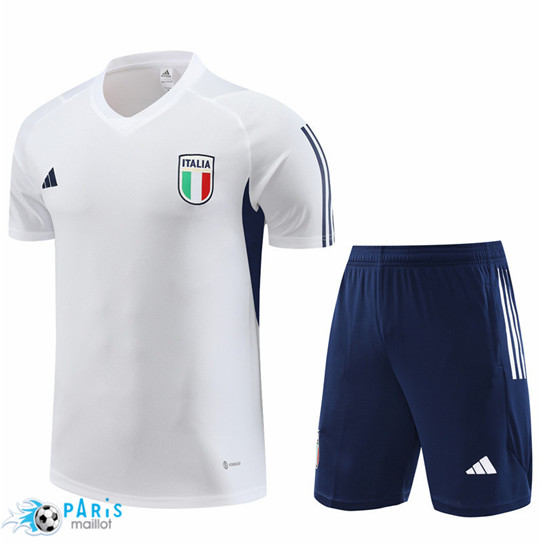 Maillotparis Soldes Maillot Training Foot Italie Enfant + Short Blanc 2023/24