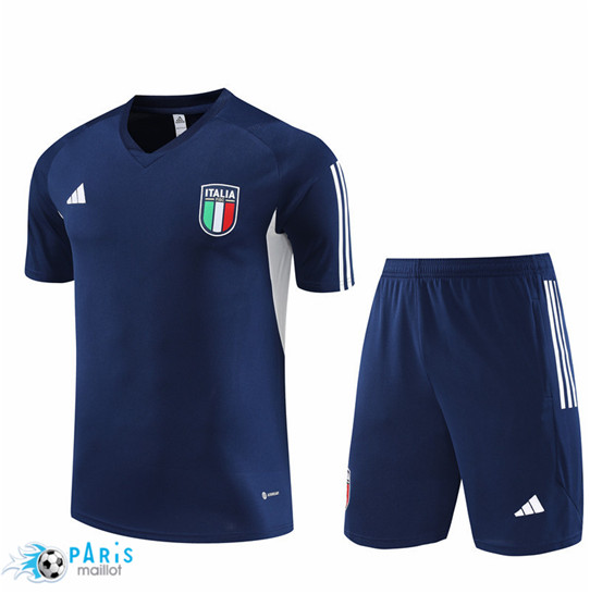 Maillotparis Nouveau Maillot Training Foot Italie Enfant + Short Bleu 2023/24